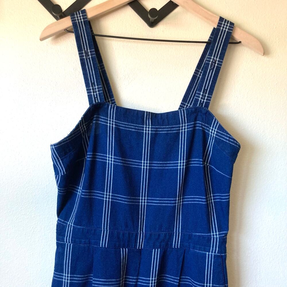 J. Crew Windowpane Cross-Back Jumper Size 2 in Blue & White Cottage Core - Picture 5 of 15